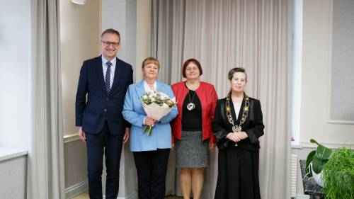 Jubilaci wraz z Burmistrzem Pruszcza Gdańskiego i Przewodniczącą Rady Miasta.