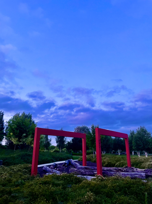 Rzeźba w Parku Kulturowym Faktoria.