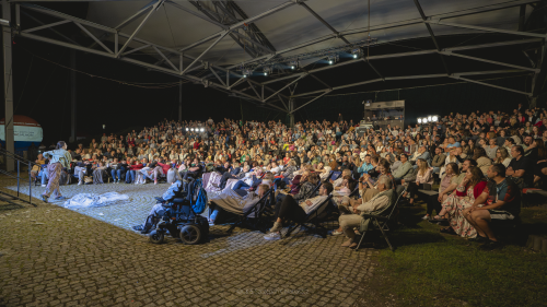 Licznie zgromadzona publiczność ogląda spektakl Powarkiwania Drogi Mlecznej