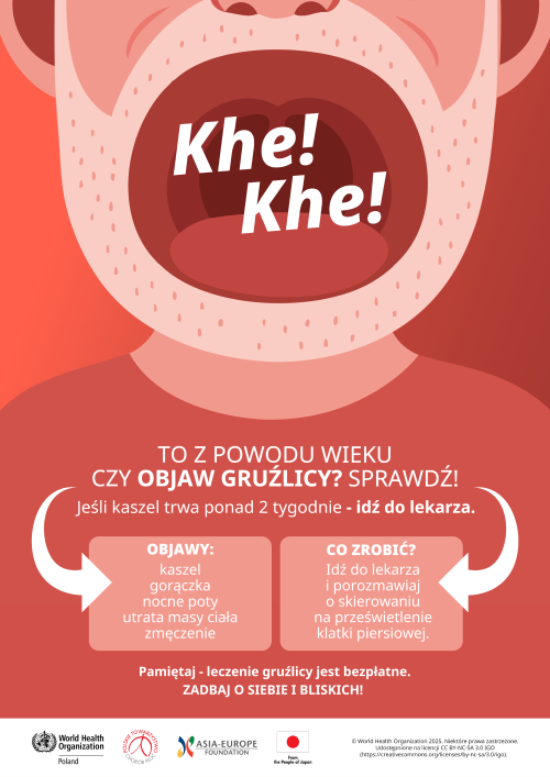 Plakat w języku polskim kierowany do seniorów